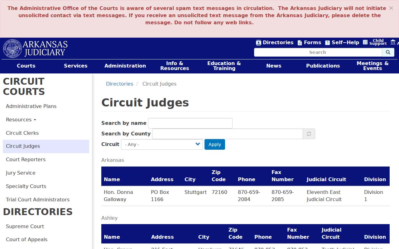 Pope County criminal docket Fifth Judicial Circuit judge directory