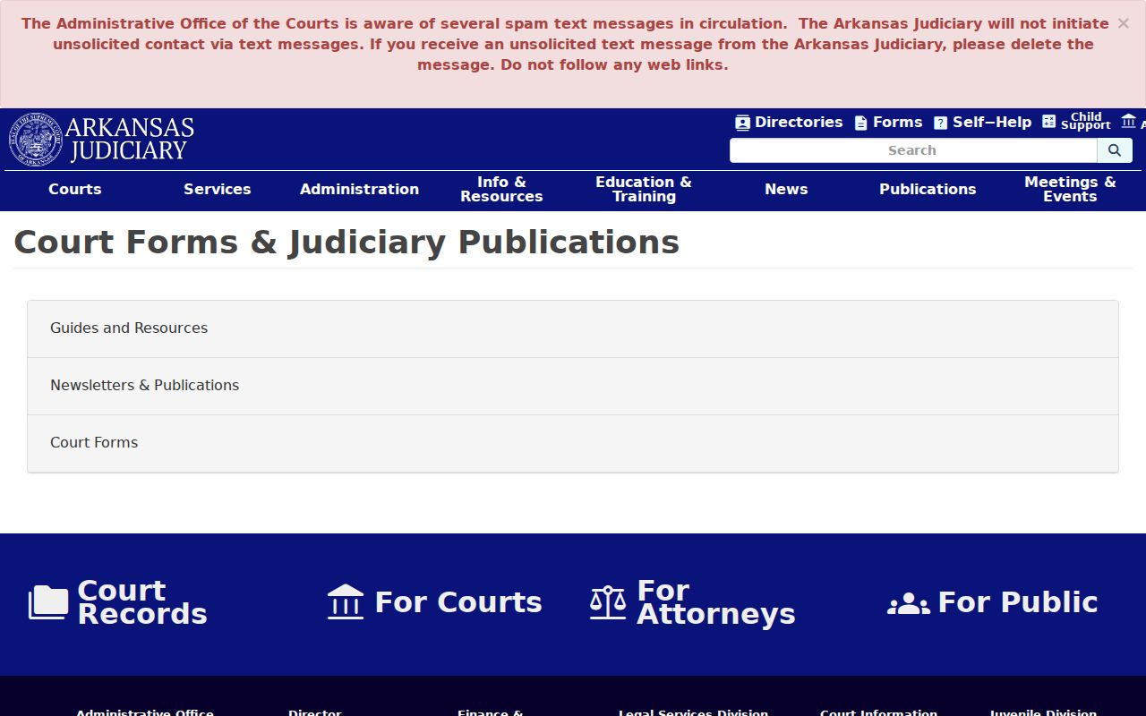 Pottsville court docket Arkansas court forms source