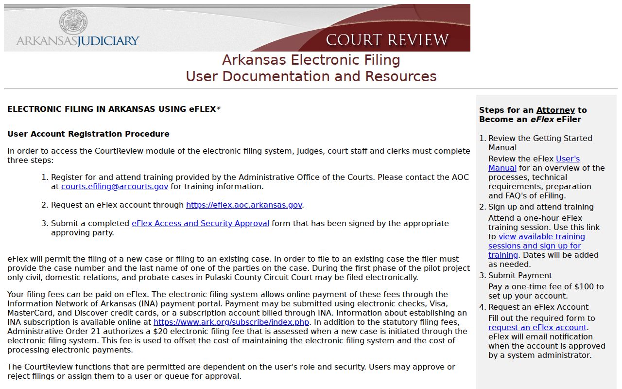 Pope County case lookup Arkansas eFlex resources