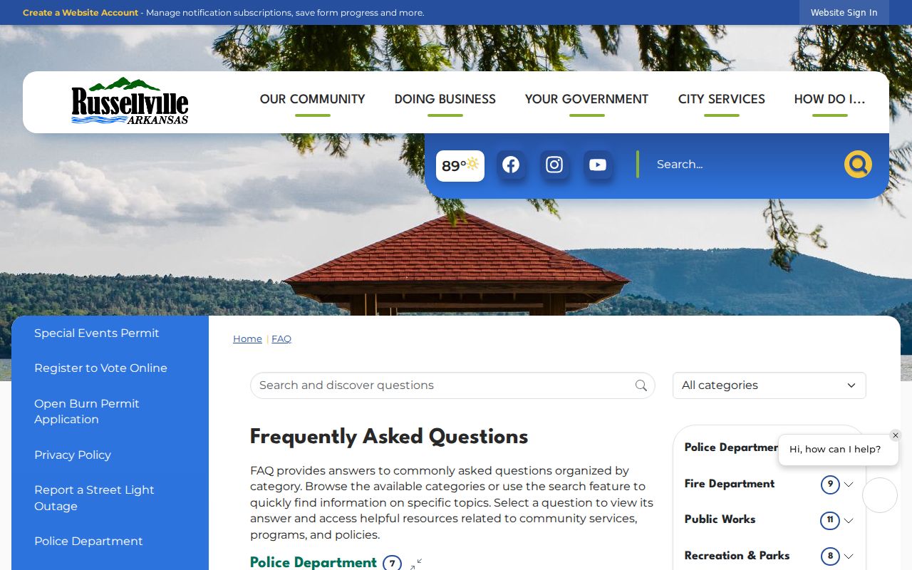 Pope County traffic ticket guidance in the Russellville court FAQ